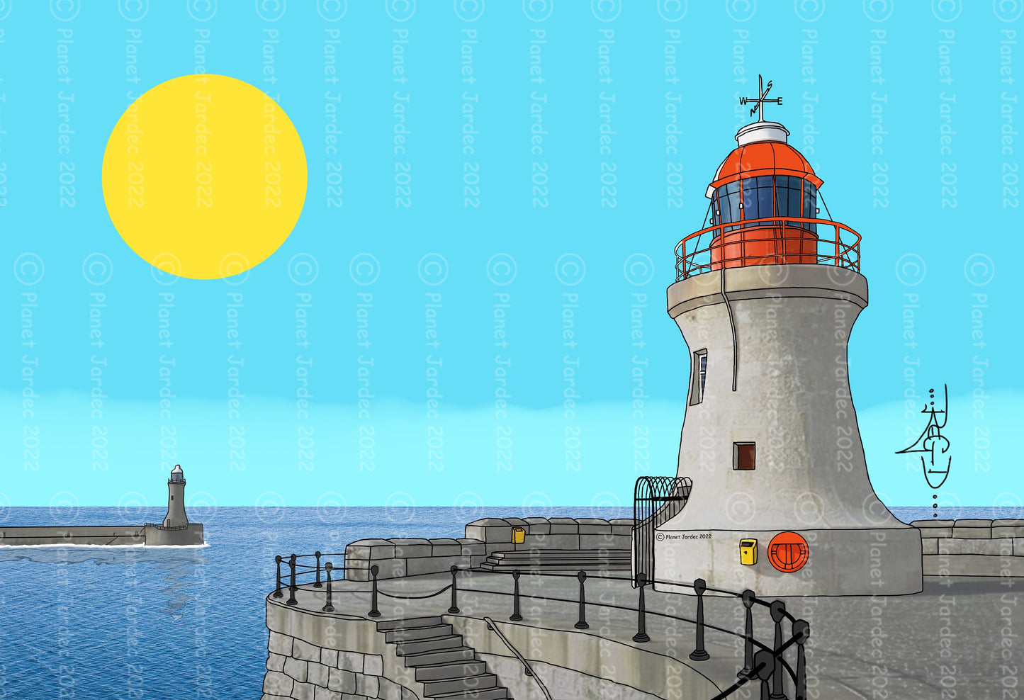 Coast "South Shields Pier by day", by artist RegD