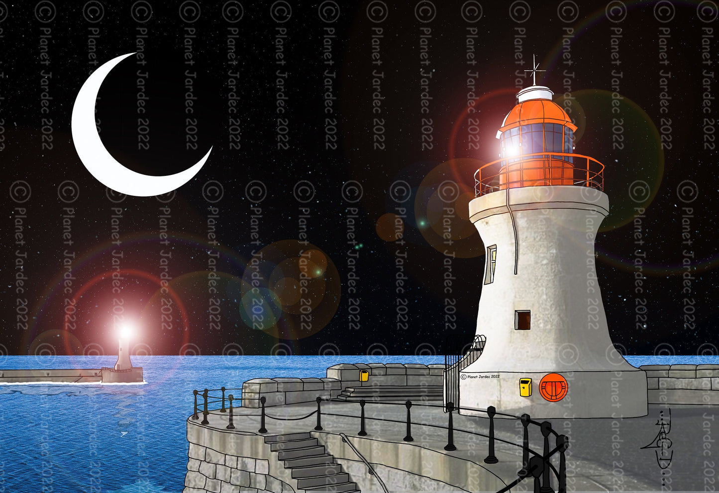 Coast "South Shields Pier by night", by artist RegD